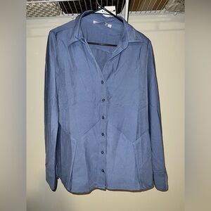 Notations Women's Blue Button Down Shirt